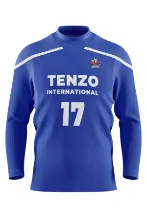 Front view of custom ice hockey jersey with team logo