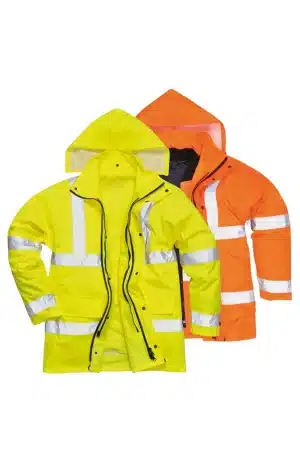 custom reflective safety jacket with hoodie and logo for construction workers