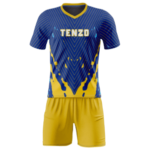 Custom soccer uniform set with sublimated soccer jersey and matching shorts