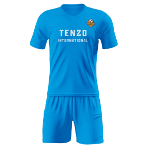 Custom soccer uniform set with sublimated soccer jersey and matching shorts