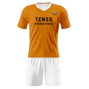Custom soccer uniform set with sublimated soccer jersey and matching shorts