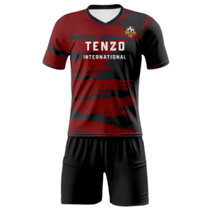 Custom soccer uniform set with sublimated soccer jersey and matching shorts