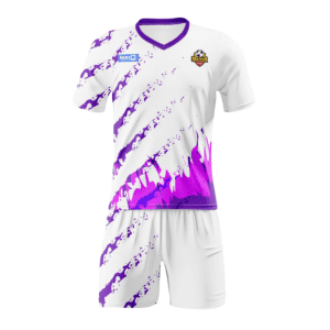 Custom soccer uniform set with sublimated soccer jersey and matching shorts