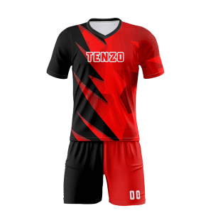 Custom soccer uniform set with sublimated soccer jersey and matching shorts