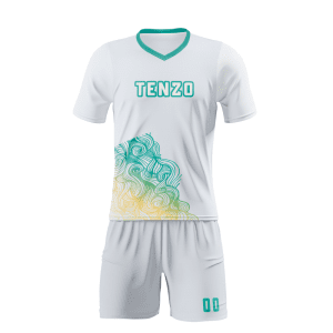 Custom soccer uniform set with sublimated soccer jersey and matching shorts
