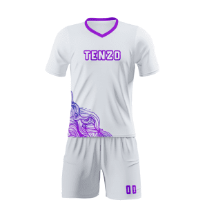 Custom soccer uniform set with sublimated soccer jersey and matching shorts