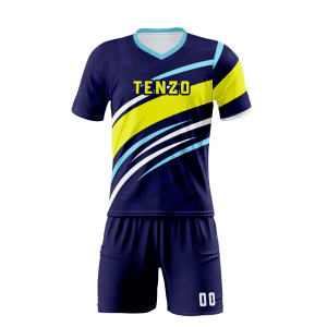 Custom soccer uniform set with sublimated soccer jersey and matching shorts