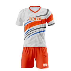 Custom soccer uniform set with sublimated soccer jersey and matching shorts