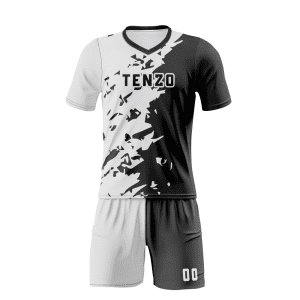 Custom soccer uniform set with sublimated soccer jersey and matching shorts
