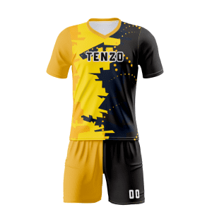 Custom soccer uniform set with sublimated soccer jersey and matching shorts